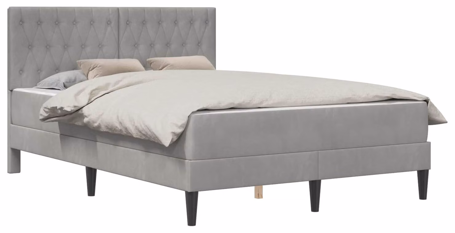 Struttura letto con materasso Grigio chiaro 140 x 190 cm