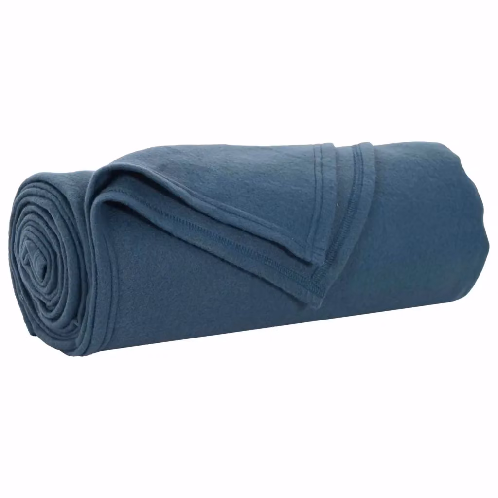 Set di 24 coperte in pile vidaXL blu navy, morbide e lavabili, L 270 cm x P 240 cm – 2