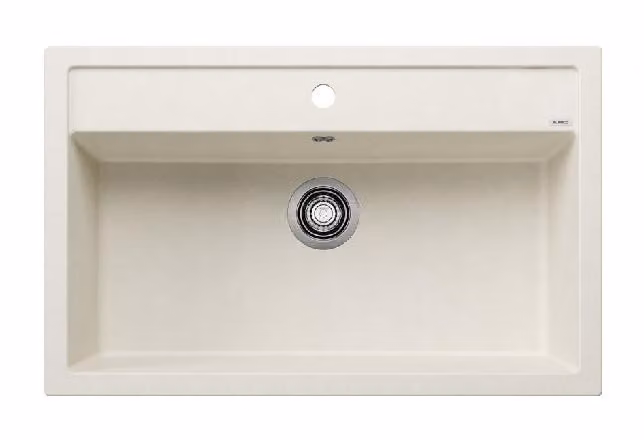 Lavello Blanco Dalago 8, in Silgranit, dimensioni 815x510 mm, con sistema di scarico integrato, colore bianco opaco 527065