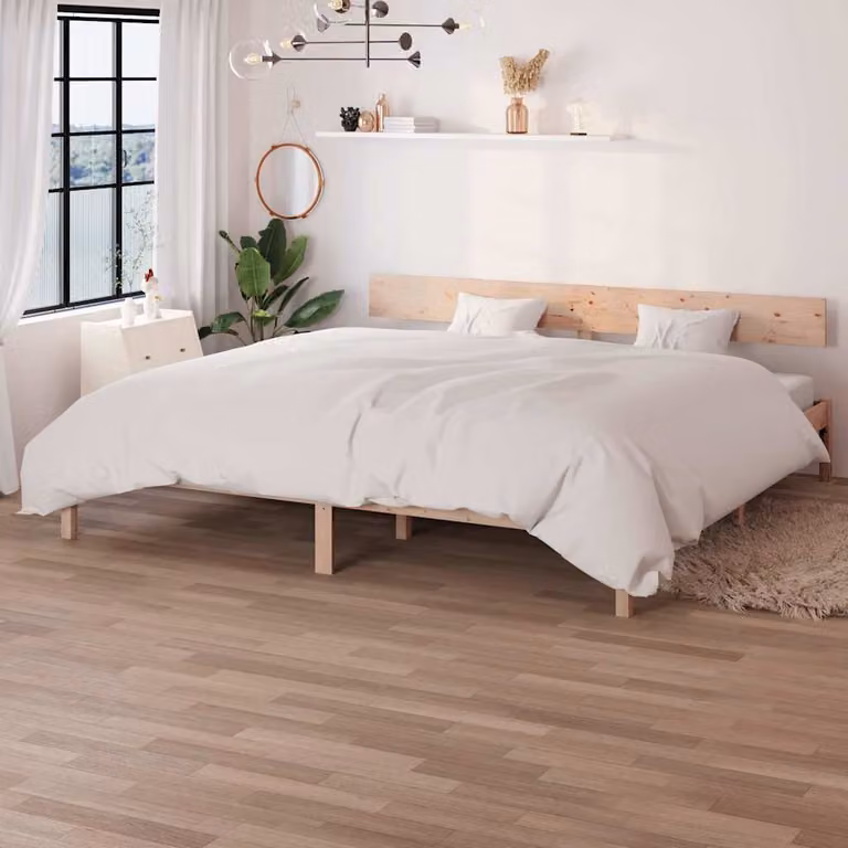 Giroletto Super King vidaXL in legno massello di pino non trattato L/P: 180 x 200 cm