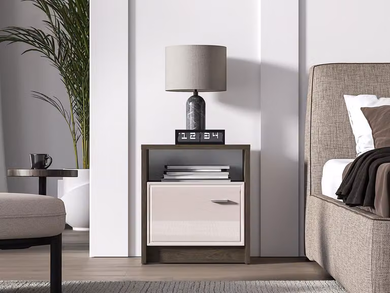 Comodino SAFIEH - rovere / cashmere