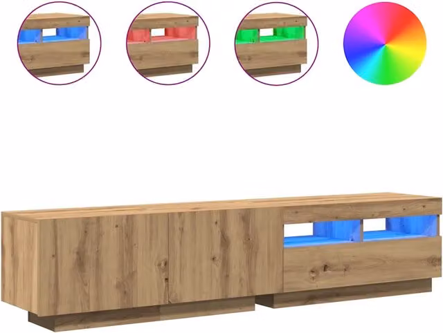 Mobile TV | Armadietto TV | Mobile Porta TV con LED Artigianale 180x35x40 cm Multistrato