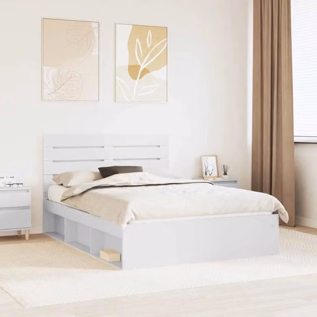 Struttura del letto Bianco 140 x 200 cm Pino massello 3411407