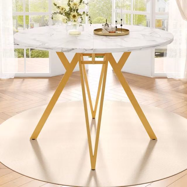 Tavolo da pranzo rotondo (100¡Á100¡Á76 cm), tavolo da pranzo per cucina, tavolino rotondo per 4 persone, adatto per sala da pranzo, soggiorno, eleganti