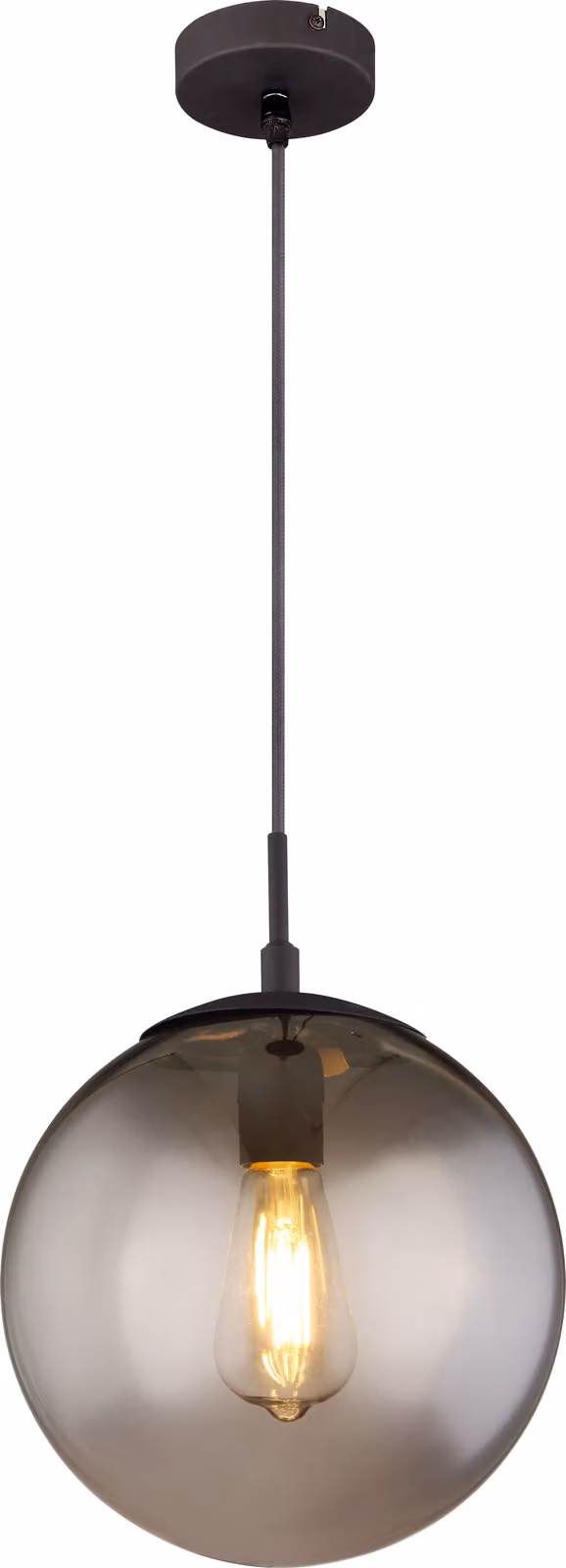 Globo Lighting|Lampada a sospensione in metallo nero opaco, 1x E27