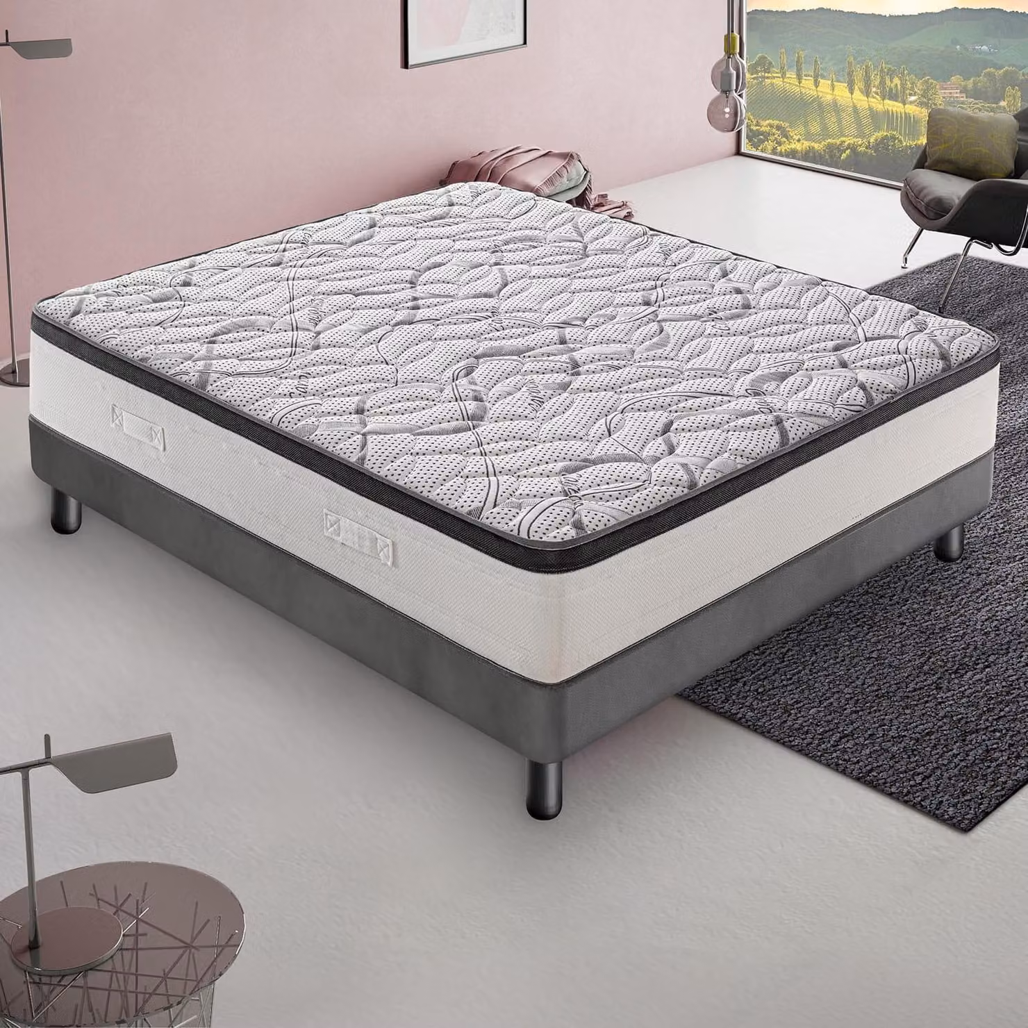 Materasso 100x200 cm, Alto 20 cm, in Schiuma HR, Ortopedico e Indeformabile Rigidità H4, Reversibile Lato Estate/Inverno, 100% Italy
