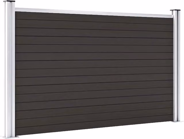 Pannello di recinzione in WPC vidaXL nero L: 180 cm, H: 105 cm – 1
