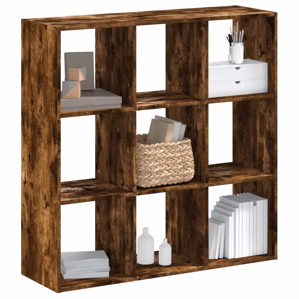 Libreria moderna vidaXL in legno Rovere Fumo, L 102 cm x P 32 cm x H 102 cm