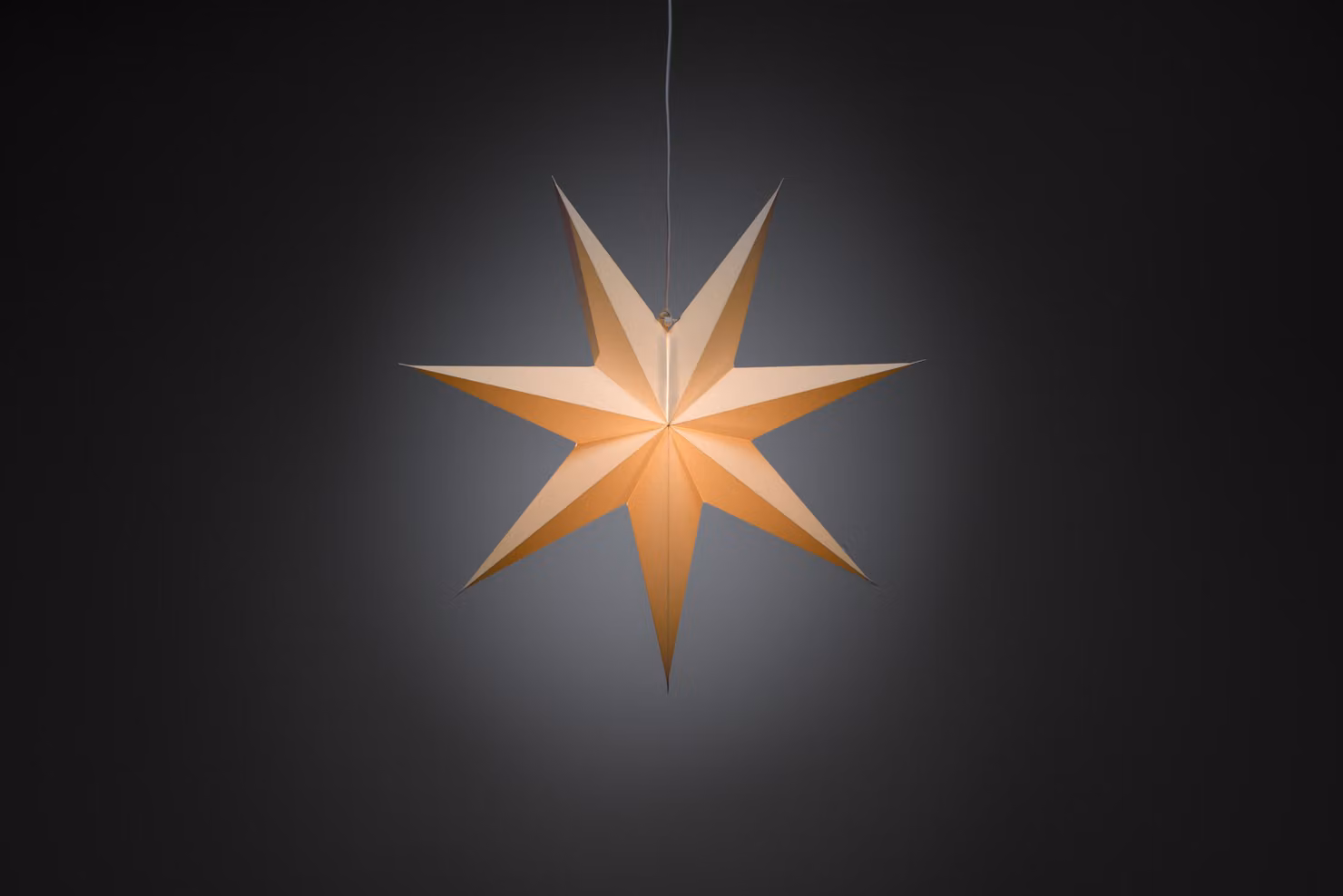 Konstsmide - Stella di carta bianca, 7 punte, cavo di collegamento con interruttore on/off incluso, senza lampadina, attacco lampadina E14, 230 V, per interni, cavo bianco; 2917-200