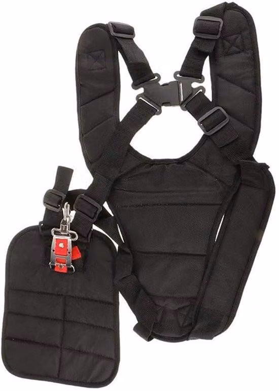 Cinghie a tracolla in nylon nero, comode e rinforzate, adatte per tosaerba, set per tosaerba e decespugliatori.