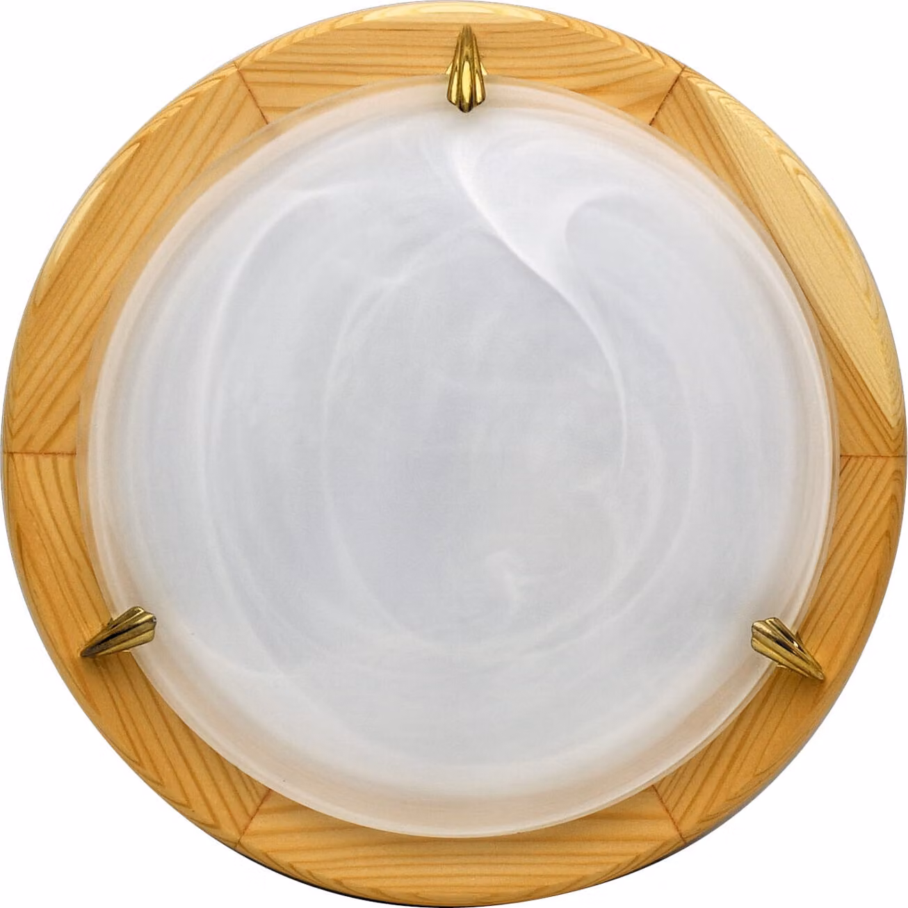 Plafoniera rotonda ALABASTER bianca 2xE27x40W in legno, dimensioni: 10x40x40 cm, IP20, Candellux