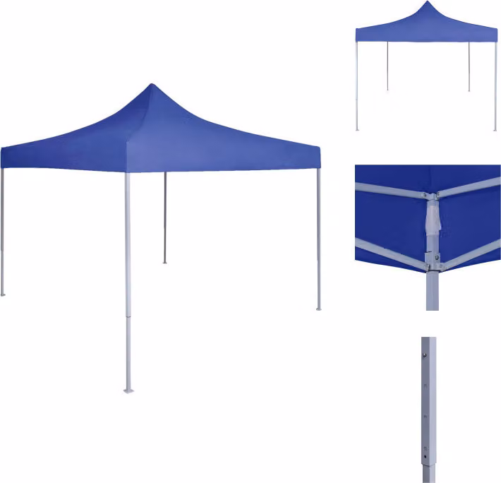 vidaXL Tenda professionale pieghevole per feste 2×2 m acciaio blu - Padiglioni e tende per feste