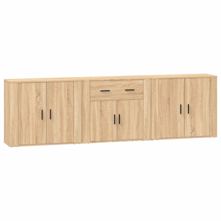 Credenze 3 pz Rovere Sonoma in Legno Multistrato