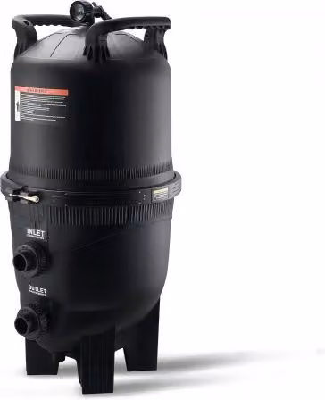 VEVOR Filtro per Piscina a Cartuccia con Superficie Filtrante di 49 m2, Sistema di Filtraggio Nero per Piscine Interrate e Fuori Terra