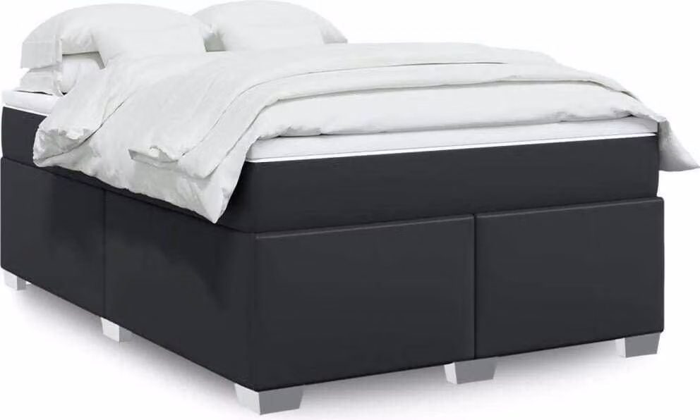 Maison Exclusive - Giroletto a Molle con Materasso Nero 140x190 cm in Pelle finta