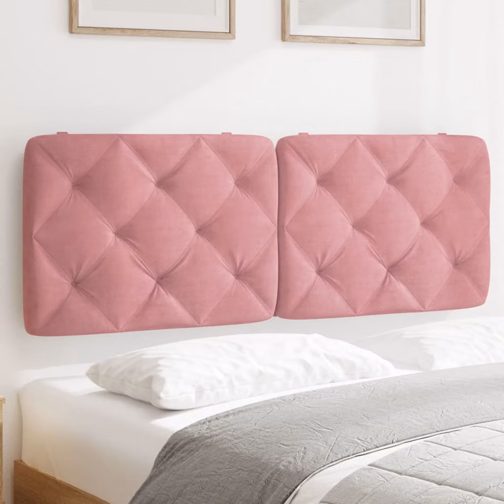 Cuscino Testiera vidaXL in Velluto Rosa, Larghezza: 120 cm