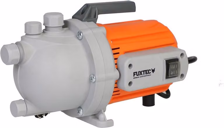 Pompa da giardino FUXTEC FX-GP1600 - fino a 3100 l/h | 3,5bar | 35m di prevalenza | 6,4Kg | 600Watt | 1" di diametro del tubo | pompa elettrica
