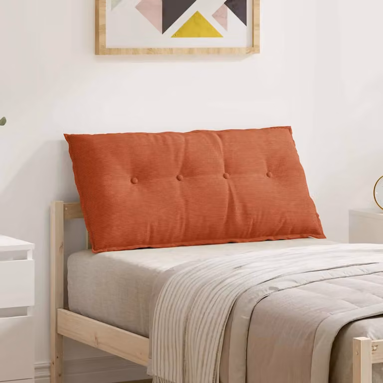 Cuscino per schiena vidaXL in velluto a coste rosso arancio L 100 cm x P 50 cm