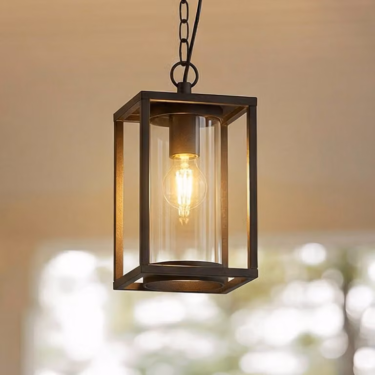 Lucande lampada a sospensione da esterno Ferda, 25 cm, antracite, IP44 Ferda Lucande, dimmerabile, Nero, Alluminio, Moderno