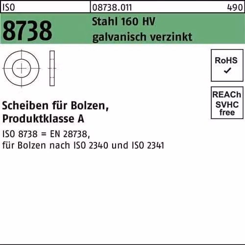 Dischi Reyher ISO 8738 acciaio 70 galv. vz 087380110700000 (5 pezzi)