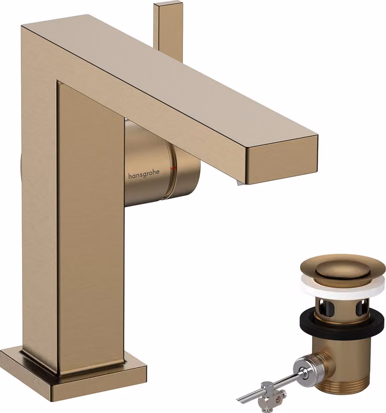 Mitigeur monocommande de lavabo hansgrohe Tecturis E Fine 110, portée 155 mm, gicleur à tige, CoolStart, EcoSmart+, 73023140, 73023140