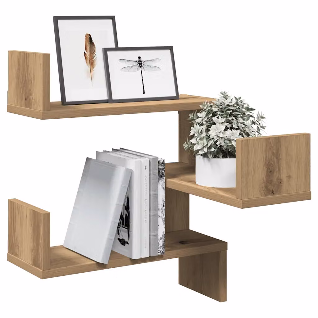 Scaffale Angolare da Parete Moderno vidaXL in MDF Marrone L/P/H: 40 x 40 x 49,5 cm