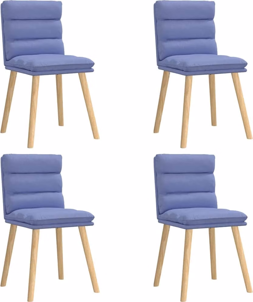 Sedie da Pranzo 4 pz Blu Jeans in Tessuto