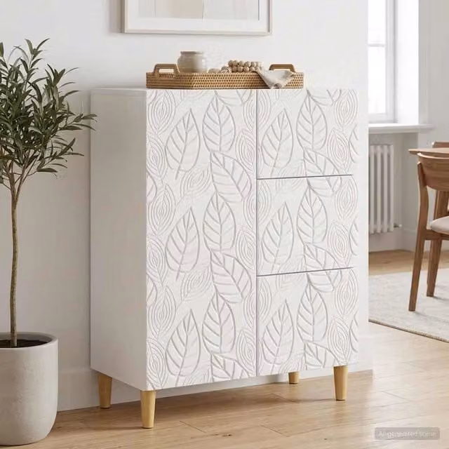 Credenza moderna vidaXL in legno MDF bianco lucido L 66 cm x P 34,5 cm x H 90 cm