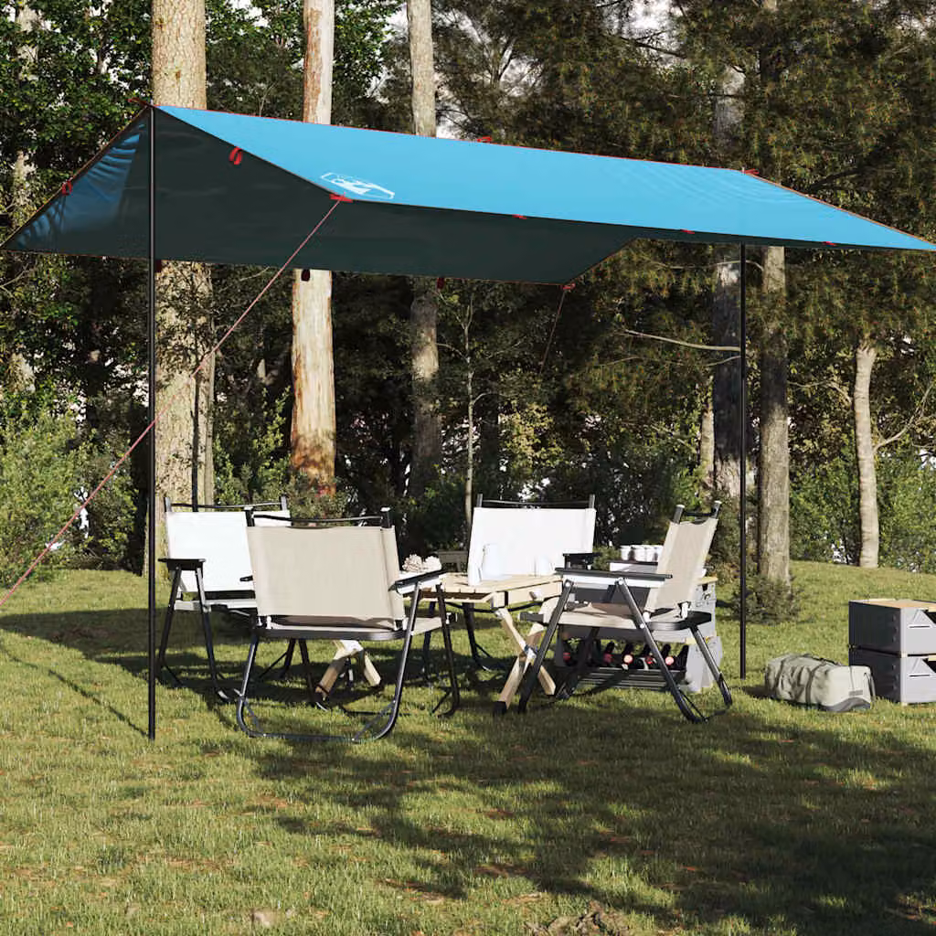 Telone da campeggio impermeabile vidaXL in poliestere blu 400 x 294 cm
