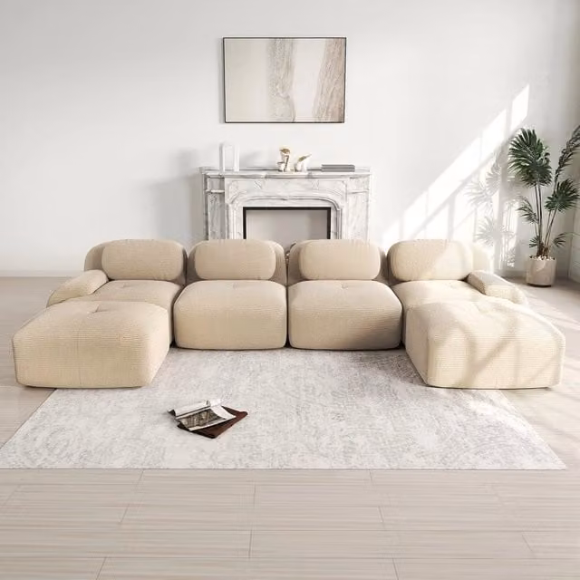 Divano 3 posti Minimal beige in tessuto con braccioli larghi e design ergonomico L/P/H: 178.0 x 87.5 x 75.0 cm