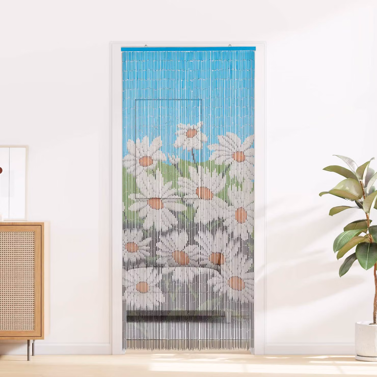 Tenda per porta antinsetti in bambù vidaXL multicolore L 90 cm x H 200 cm