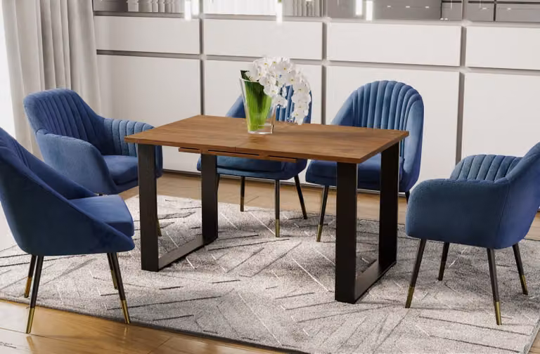 Tavolo da pranzo Endo-Möbel Cora 130cm - 210cm tavolo allungabile tavolo da cucina in metallo (rovere Stirling)
