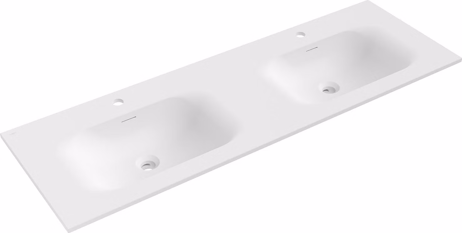 Mexen Vela lavabo da incasso doppio 141 x 46,5 cm, bianco opaco - 25231401D