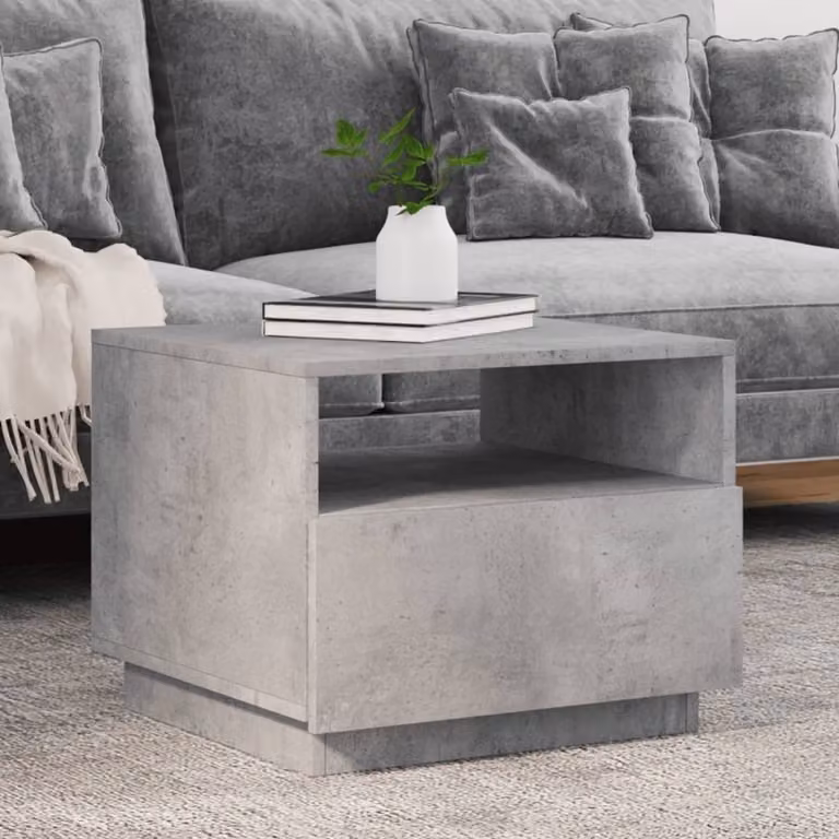 Maison Exclusive - Tavolino con luci LED Grigio cemento 50x49x40 cm
