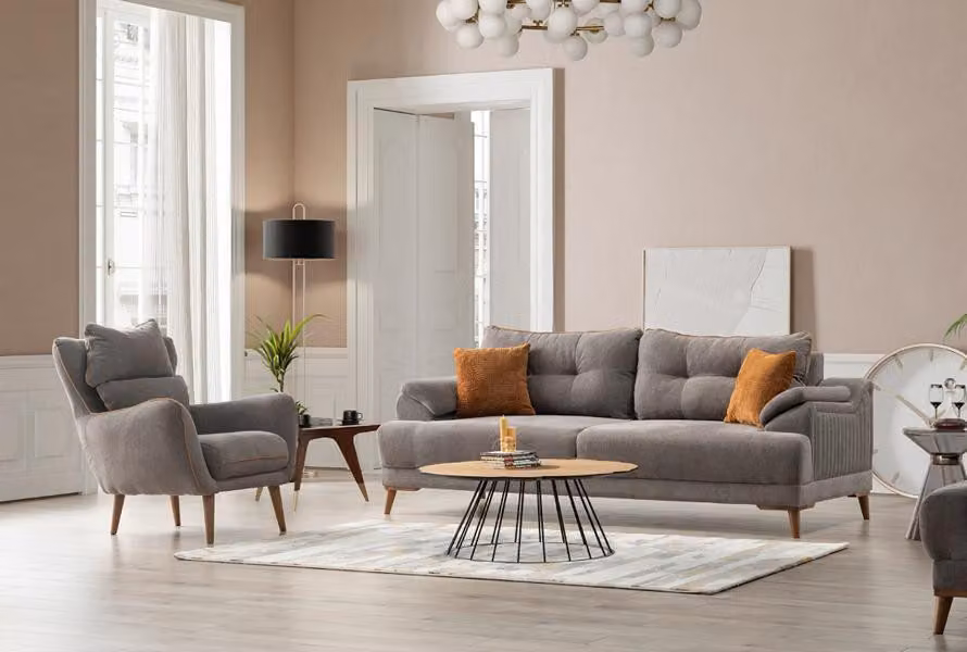Komfortable Sofagarnitur 3+1 Sitzer Gemütliche und Stilvolle Wohnzimmercouch