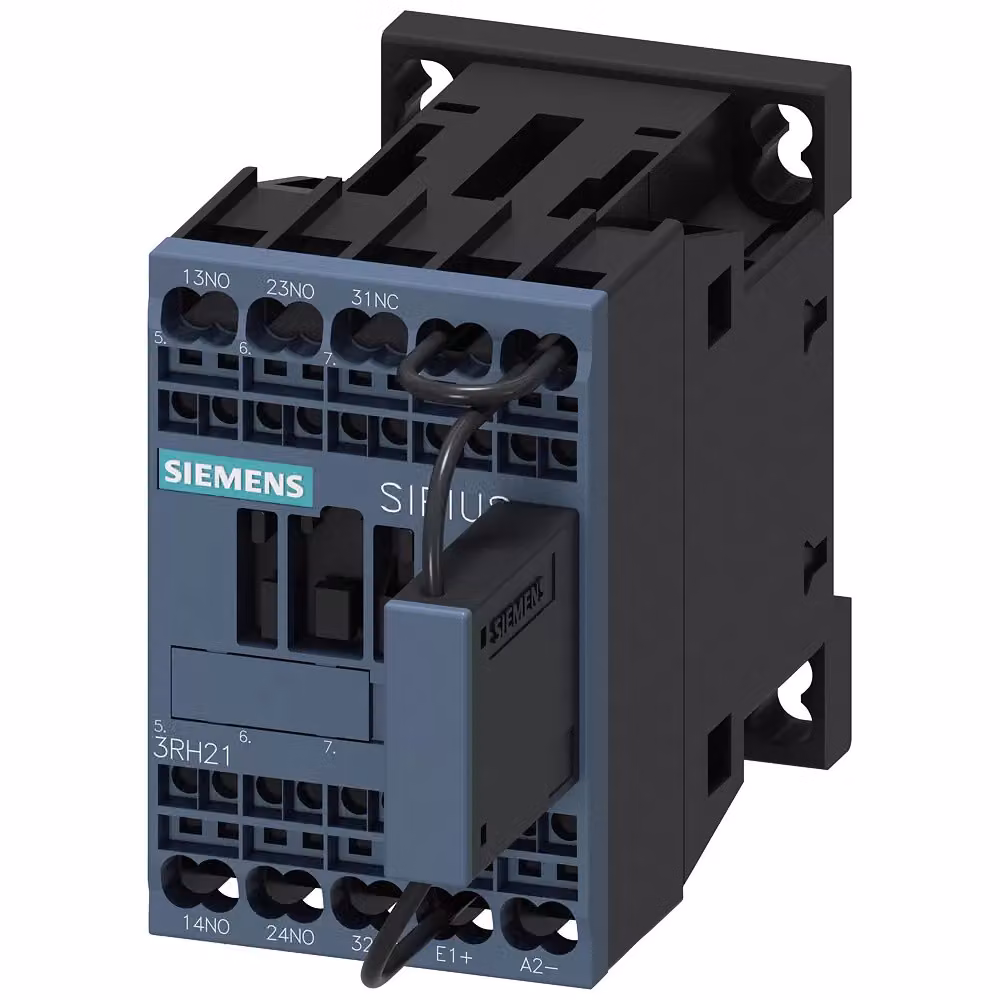 Contattore ausiliario Siemens, 2S+1Ö, 110 V CC, S00, collegamento a molla, con varistore 3RH21222LF400LA0