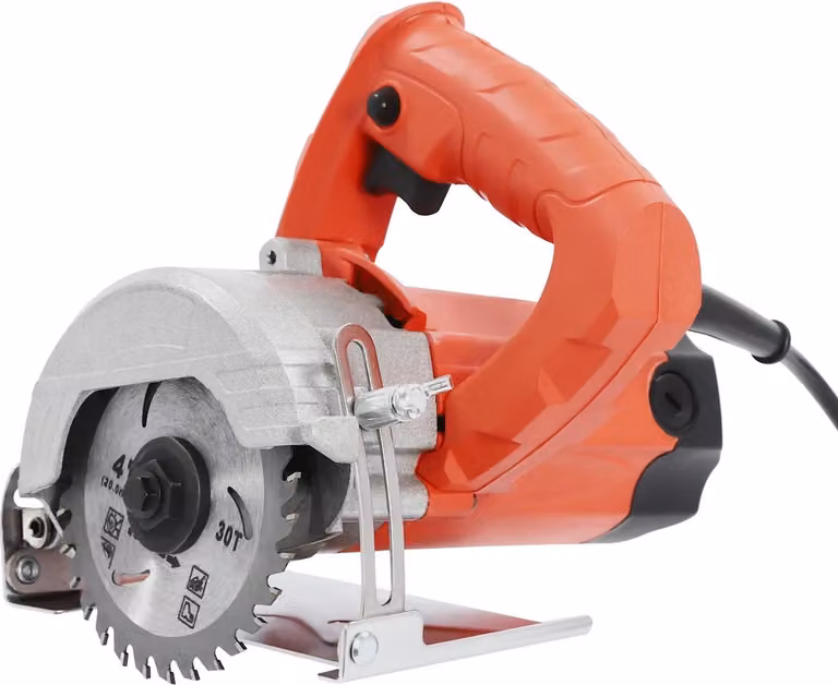 Macchina portatile per il taglio di più materiali - Sega circolare - Lama Ø110 mm, foro 20 mm - Profondità di taglio 0-34 mm - 1580 W 220 V - Incl. 1 lama per legno e 1 per pietra - Spina UE - Rosso