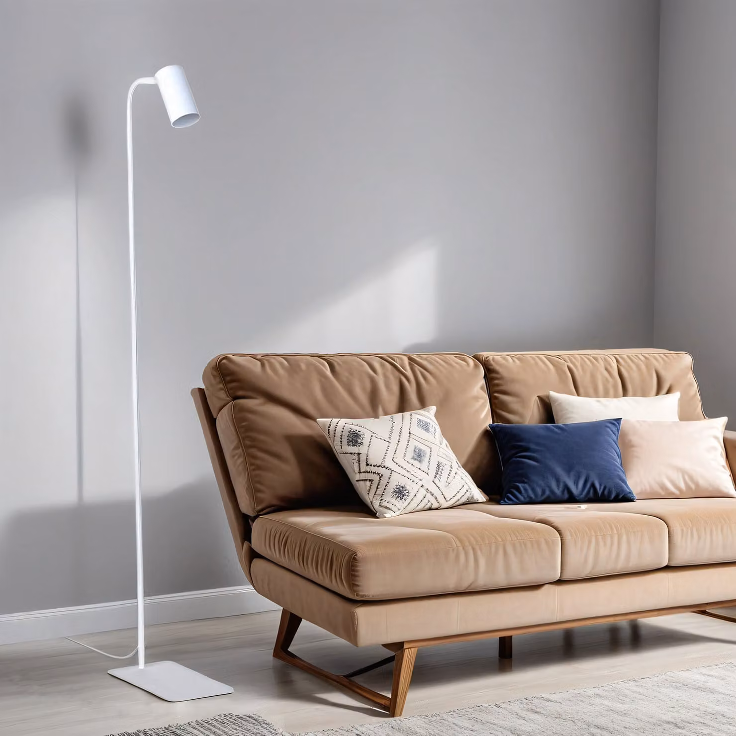 Lampada da terra piccola 120 cm paralume regolabile con interruttore bianco GU10 lampada da terra soggiorno
