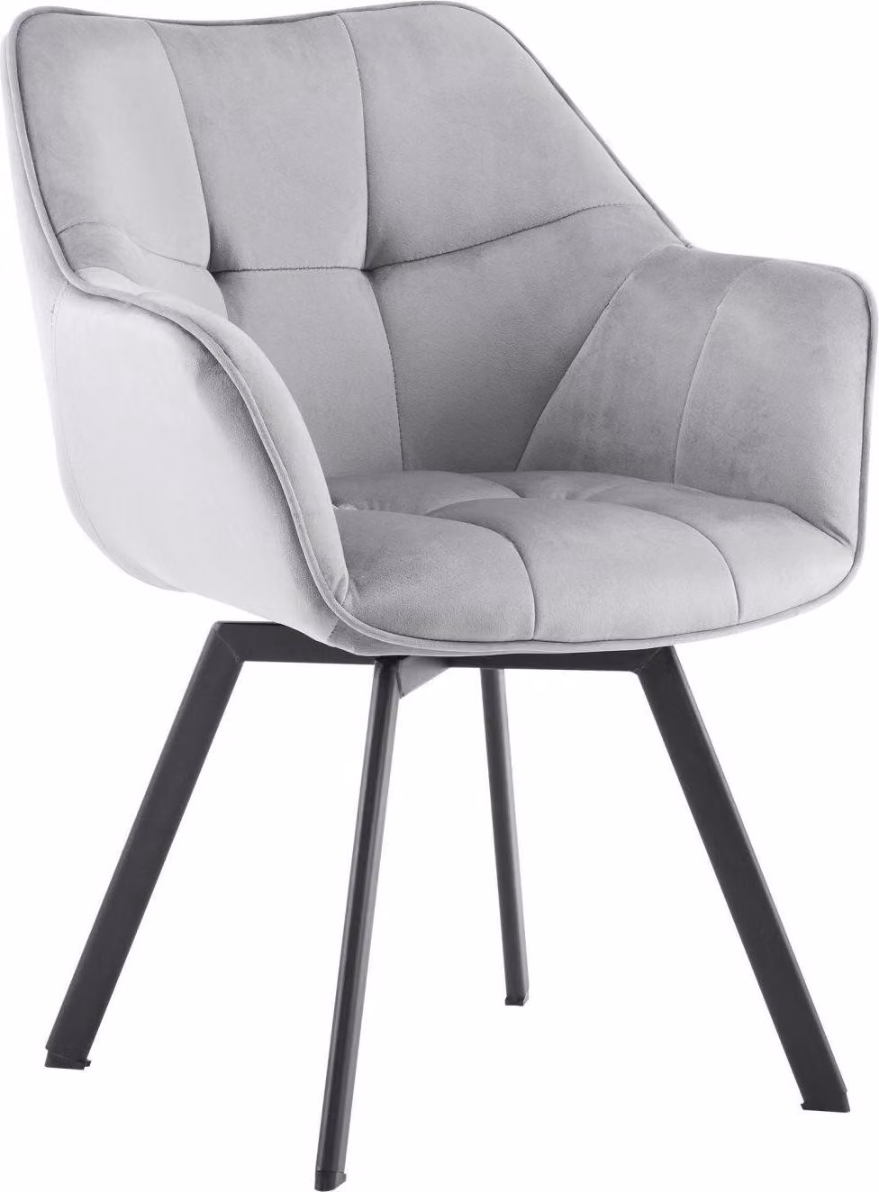 Sedia da pranzo girevole in velluto - sedia - comfort e cura ottimali - colore amichevole: grigio scuro