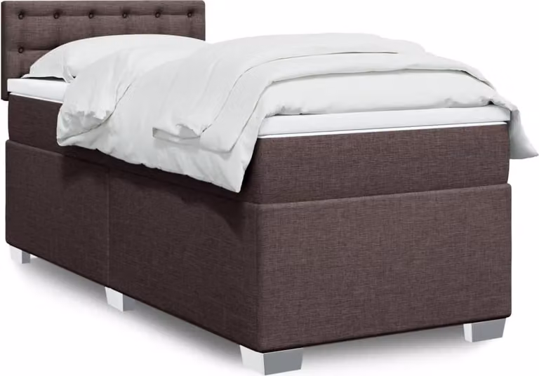 Maison Exclusive - Giroletto a Molle con Materasso Marrone Scuro 90x200 cm Tessuto