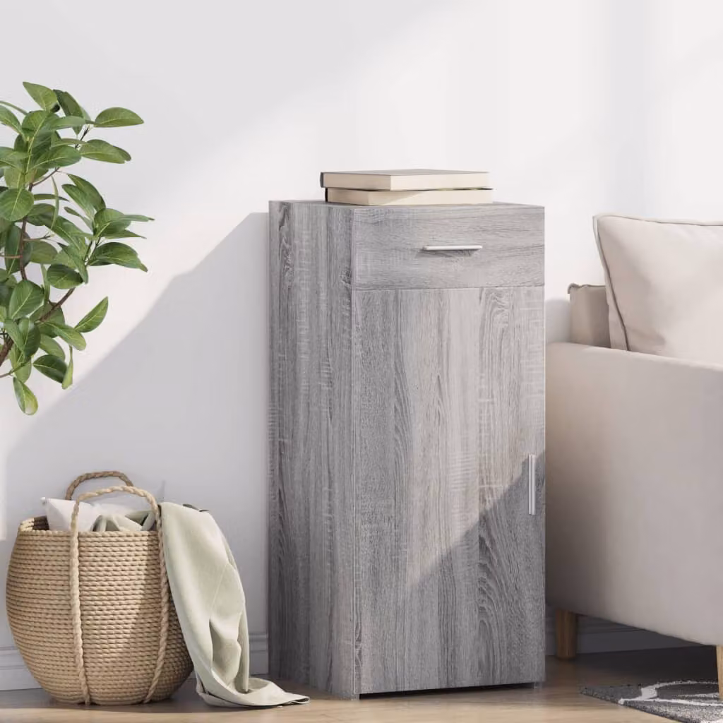 Credenza vidaXL in legno multistrato e MDF Grigio Sonoma, L 40 cm x P 42,5 cm x H 93 cm