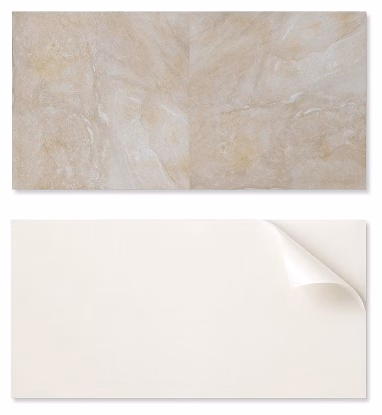 Pannello in vinile autoadesivo con stampa, dimensioni 120x60 cm, effetto marmo naturale in diverse tonalità