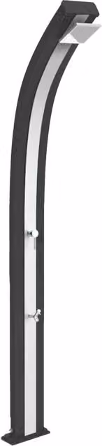 Doccia da esterno per giardino con miscelatore e lavapiedi Arkema Spring in alluminio, fascia inox grigio antracite
