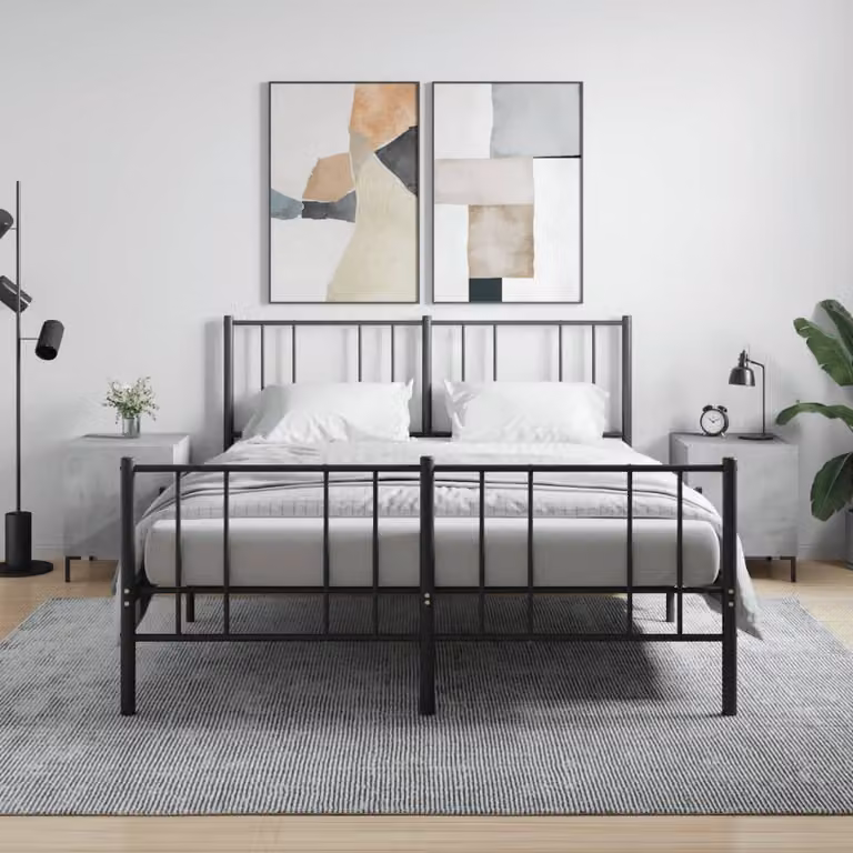 Set di 2 comodini vidaXL moderni in legno multistrato e metallo, colore grigio cemento, L/P/H: 40 x 40 x 50 cm