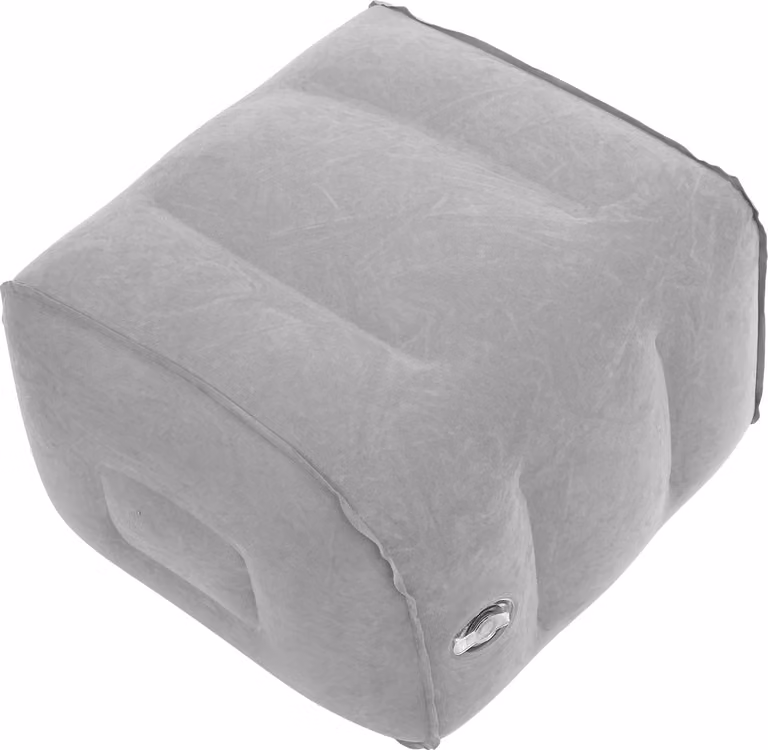 Poggiapiedi gonfiabile, comodo, ergonomico, cuscino da viaggio portatile per aereo, auto, grigio