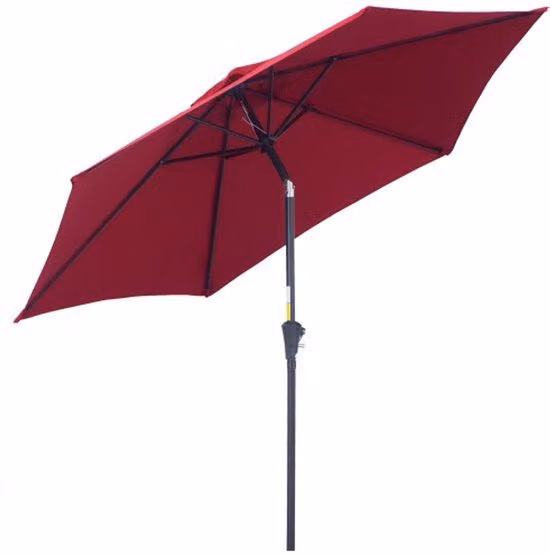 Ombrellone in alluminio, Ø 2,6 m, tessuto in poliestere rosso da 180 g/m², ideale per il giardino e la terrazza