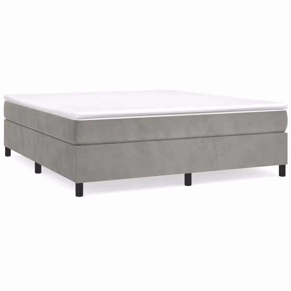 Letto a Rete Imbottito in Velluto Grigio vidaXL L/P/H: 160 x 200 x 35 cm – 2