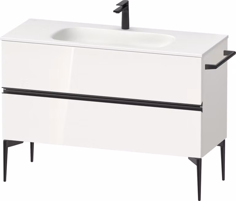 Duravit Sivida Meuble sous-lavabo, 2 tiroirs, poignée encastrée noir diamant mat, 1210x477x592mm, pour Sivida, SV46530BD220000, SV46530BD220000