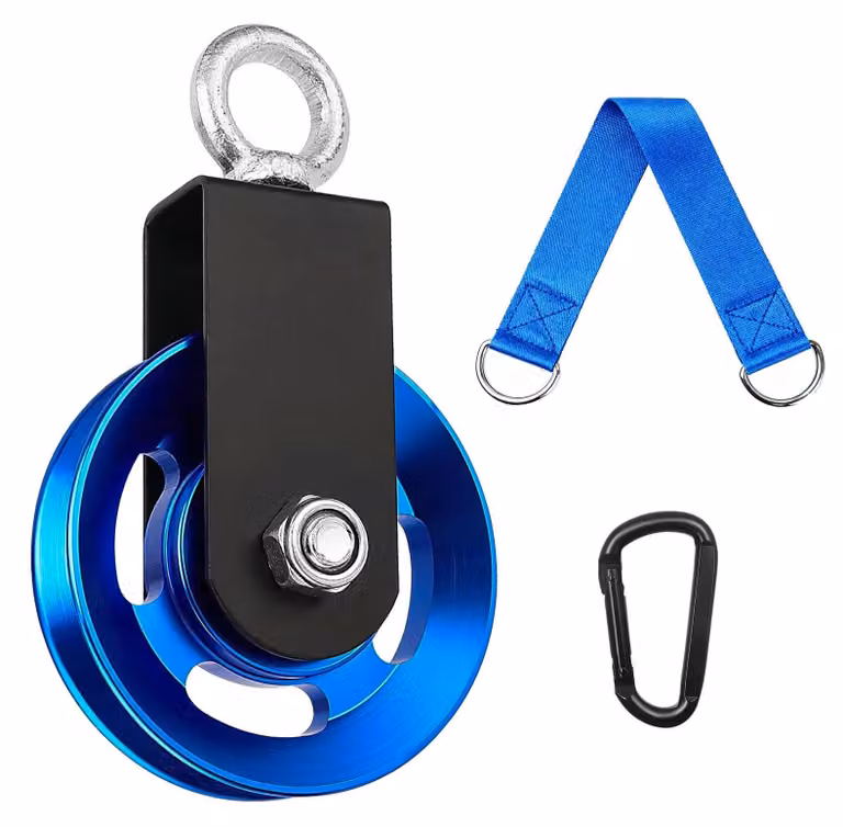 Rotolo di cavo in alluminio da 90 mm, a forma di "U", di colore blu, per attrezzature da fitness