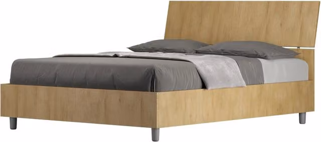 Letto Matrimoniale Francese 140x200 cm Senza Rete Testata Inclinata Demas Quercia Natura